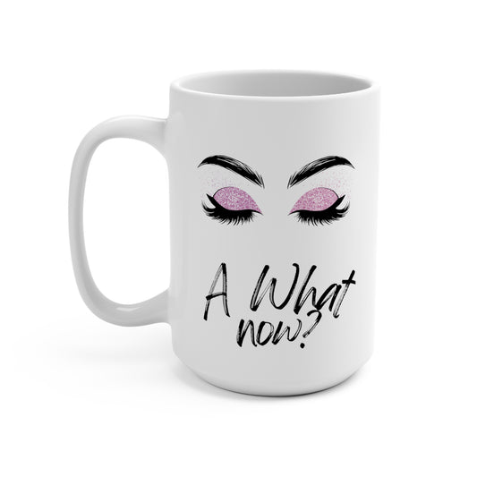 A What Now? Pink Glitter Eyelash Ceramic Mug 15oz